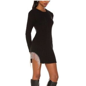 Saylor Revolve Lilley Mini Dress Long Sleeve Crystal Fringe Size Small